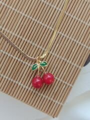 Kirazlı Çelik Kolye