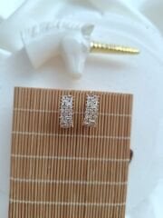 Taşlı Rose Gold Küpe