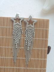 Yıldız Taşlı Silver Küpe
