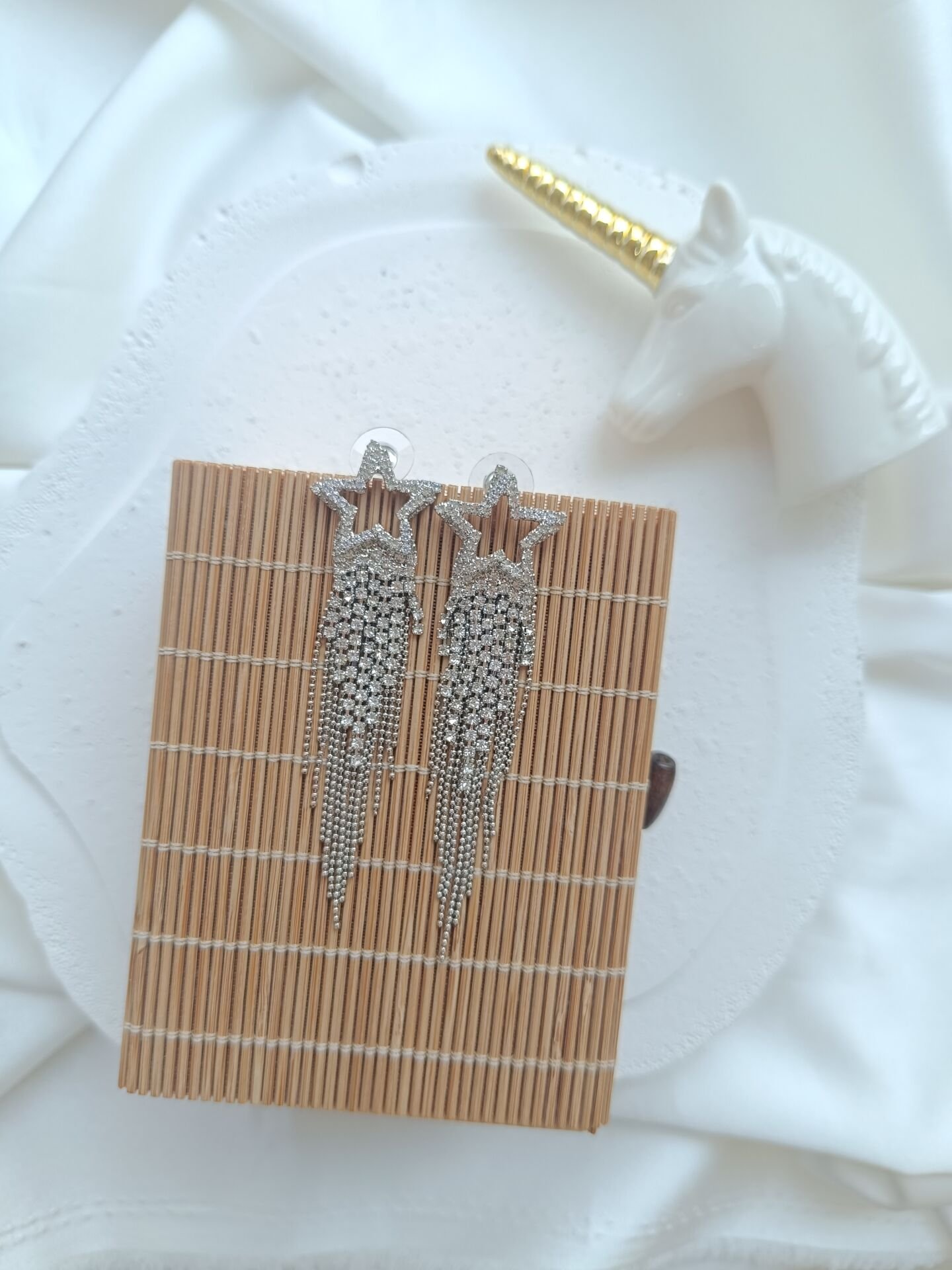 Yıldız Taşlı Silver Küpe