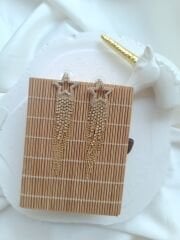 Yıldız Taşlı Gold Küpe