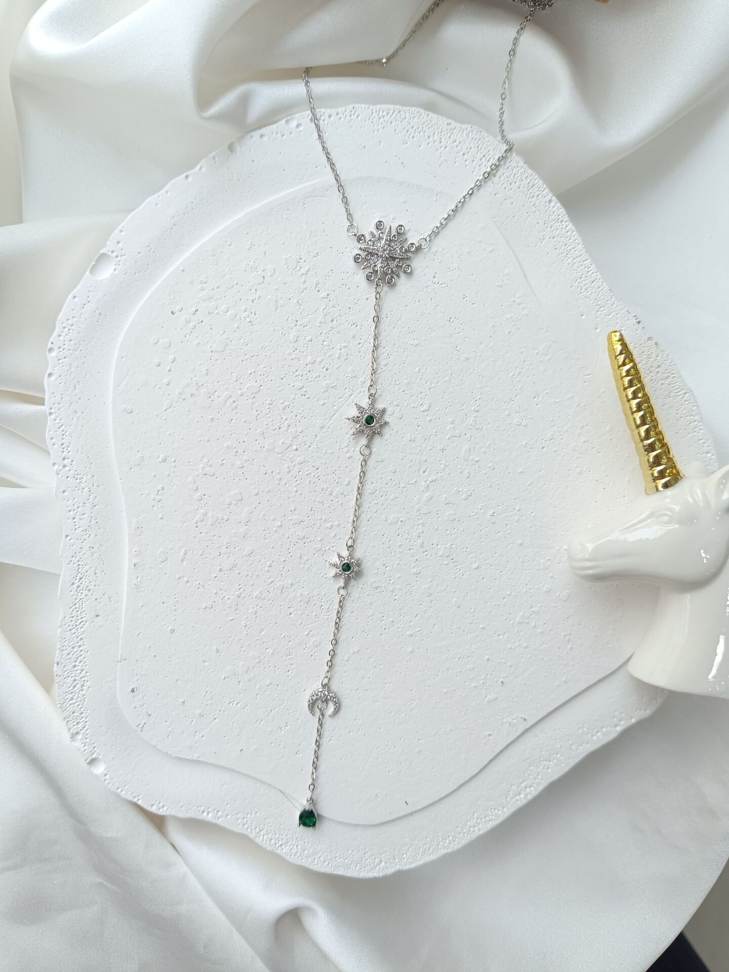 Silver Yıldızlı  Y Kolye