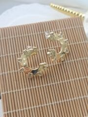 Gold Taşlı Yarım Ay Küpe
