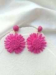 Pembe Hasır Küpe