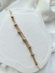 Gold - Gümüş Boncuklu Bileklik