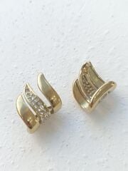 3'lü Görünümlü Tek Çelik Küpe