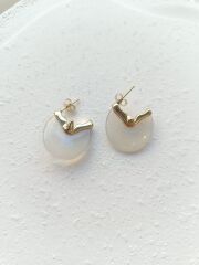 Ay Taşı Çelik Küpe