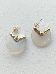 Ay Taşı Çelik Küpe