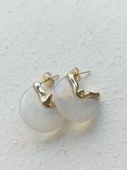 Ay Taşı Çelik Küpe