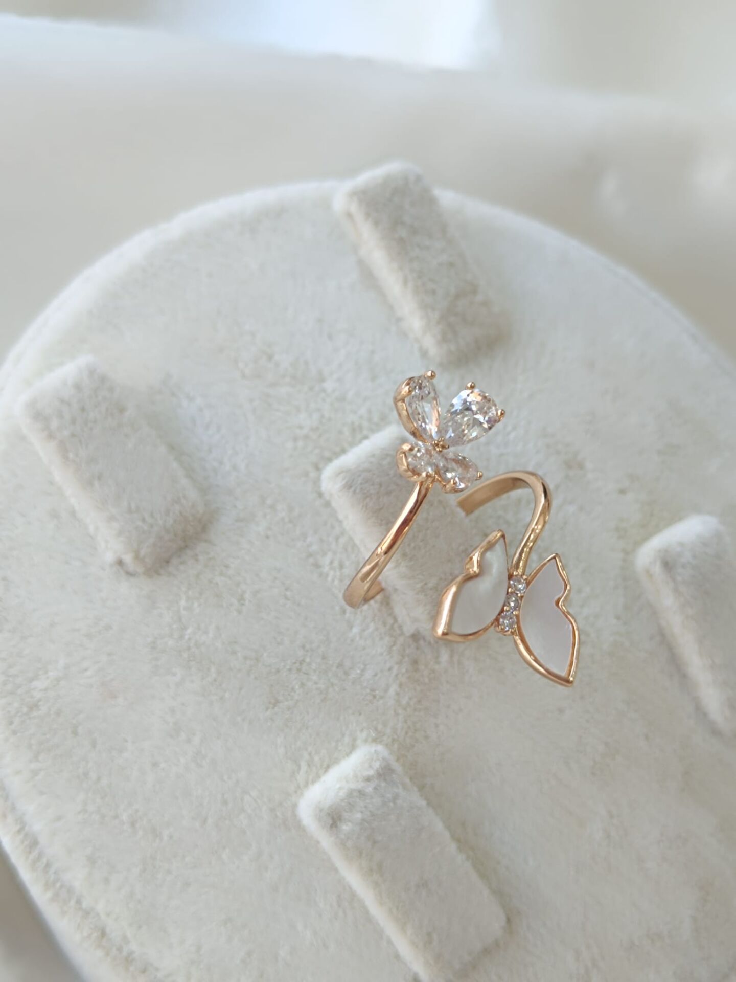 Ayarlanabilir Rosegold Kelebek Yüzük