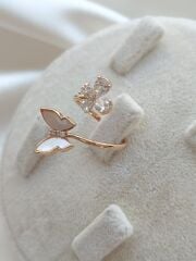 Ayarlanabilir Rosegold Kelebek Yüzük