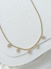 Mini Ezme Kalp Charmlı Kolye