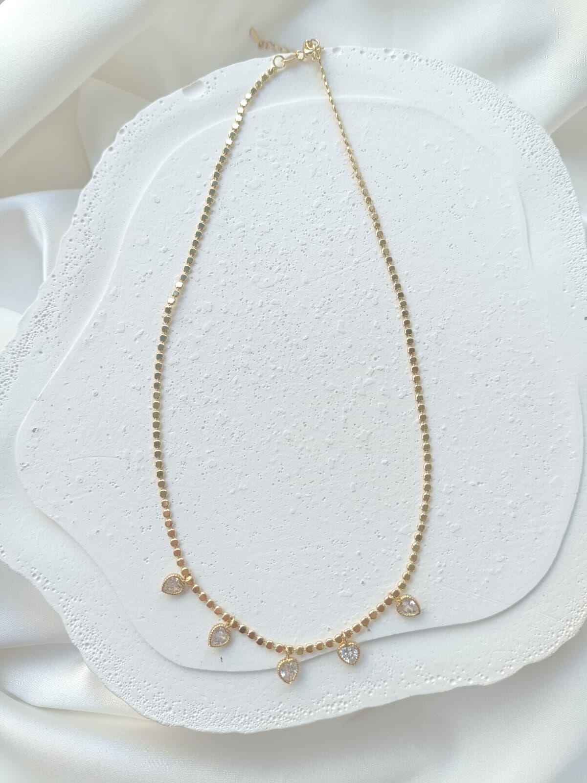 Mini Ezme Kalp Charmlı Kolye