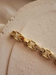 Xuping Gold Taşlı Zincir Model Bileklik