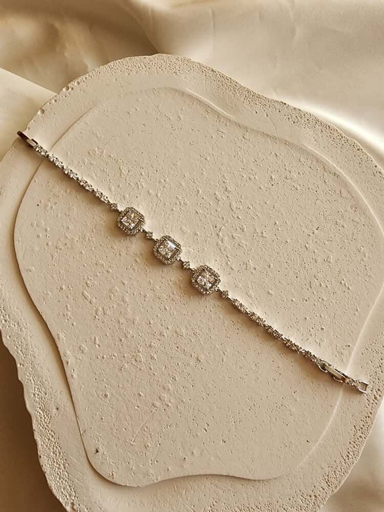 Xuping Silver 3'lü Tektaş Model Bileklik