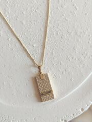 Xuping Tasarım Dikdörtgen Taşlı Kolye