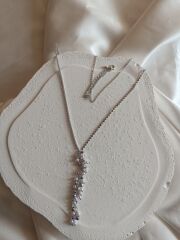 Xuping Sıralı Taşlı - Ezmeli İnci Y Kolye