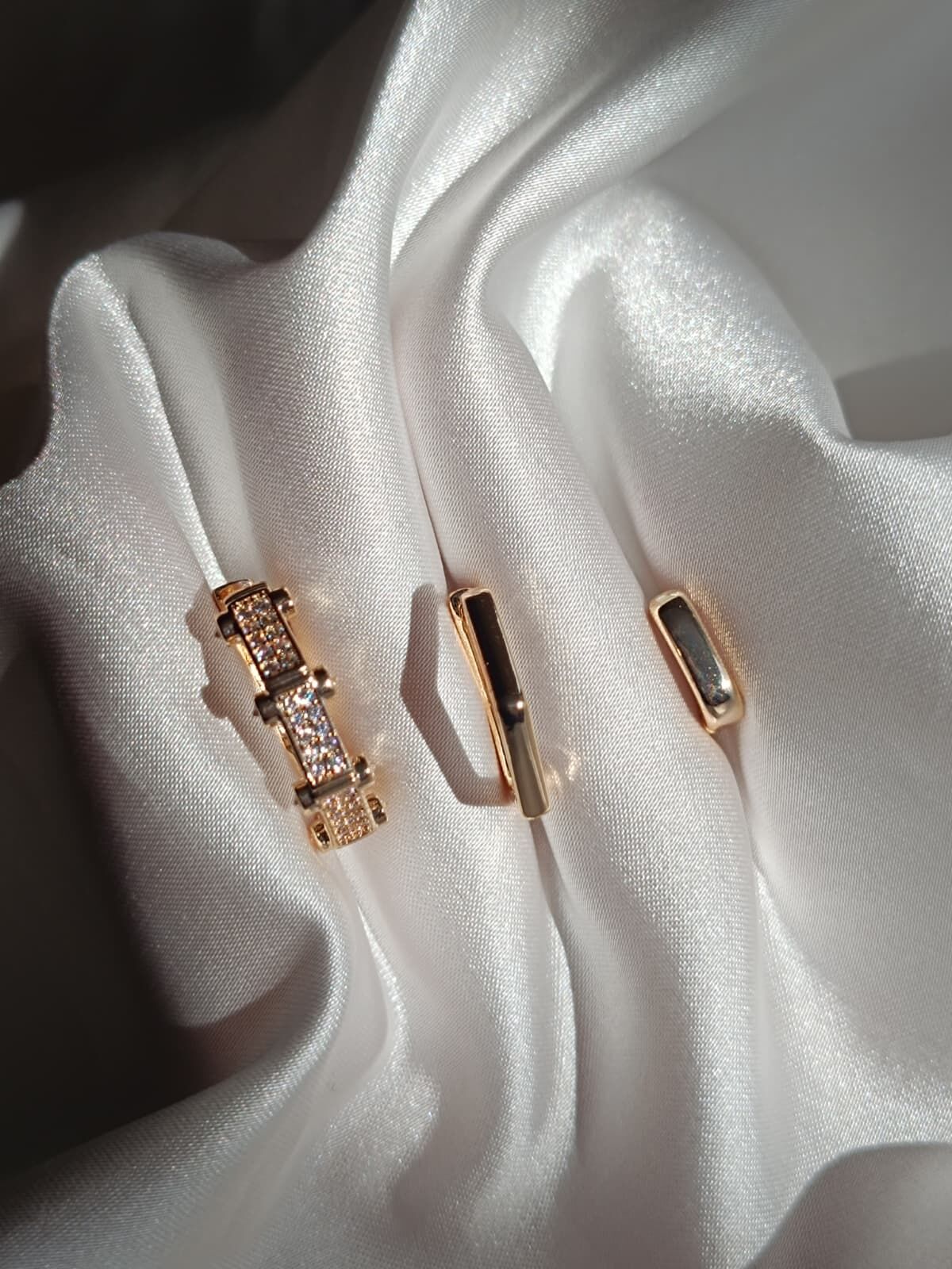 Üçlü Tasarım Altıgen Küpe