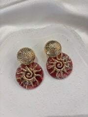 Vintage Güneş Motifli Küpe