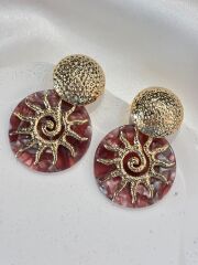 Vintage Güneş Motifli Küpe