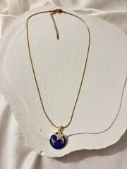 Çelik Gold Dünya Model Kolye