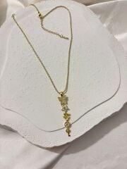 Çelik Y Kelebek kolye