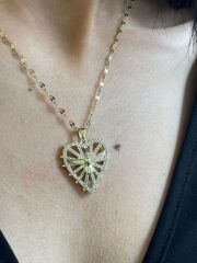 Ankakuşu Taşlı Çelik Kolye