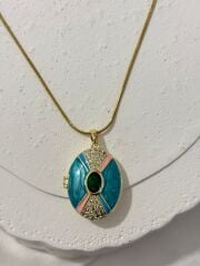 İçi açılabilen Çelik Gold Kolye