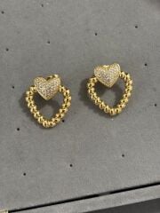 Sallantılı Xuping Kalp Taşlı Küpe