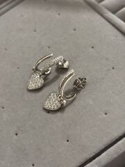 Xuping İkili Görünümlü Silver Kalp Küpe