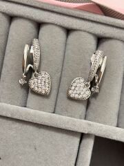 Xuping İkili Görünümlü Silver Kalp Küpe