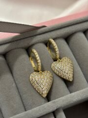 Xuping Gold Taşlı Kalpli Küpe