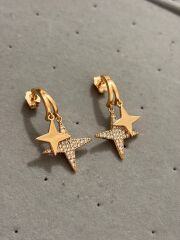 İkili Yıldız Rosegold Xuping  Küpe