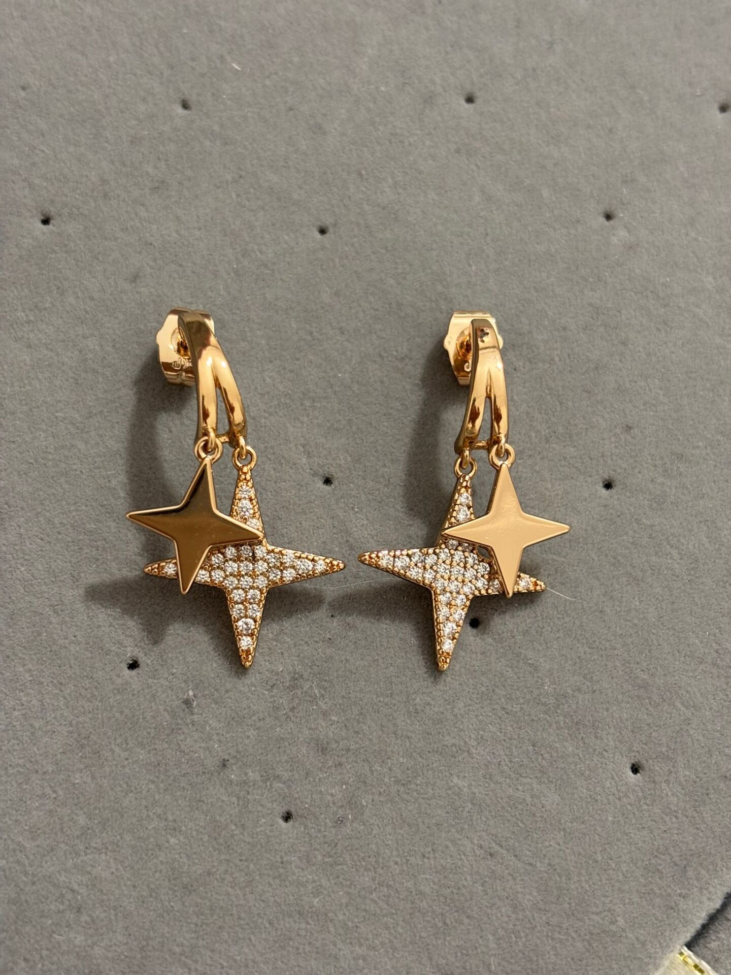 İkili Yıldız Rosegold Xuping  Küpe