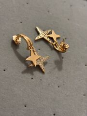 İkili Yıldız Rosegold Xuping  Küpe