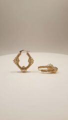 Xuping Gold Tel Örgülü Halka Küpe