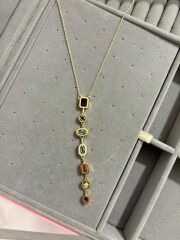 Çelik Renkli Y  Kolye