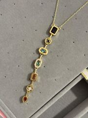 Çelik Renkli Y  Kolye