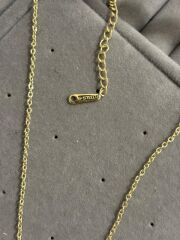 Çelik Mini Taşlı Gold Y Kolye