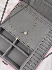 Choker Taşlı Y Kolye Gold