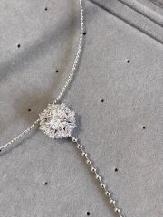 Choker Taşlı Y Kolye Silver