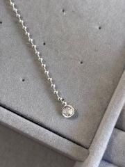 Choker Taşlı Y Kolye Silver