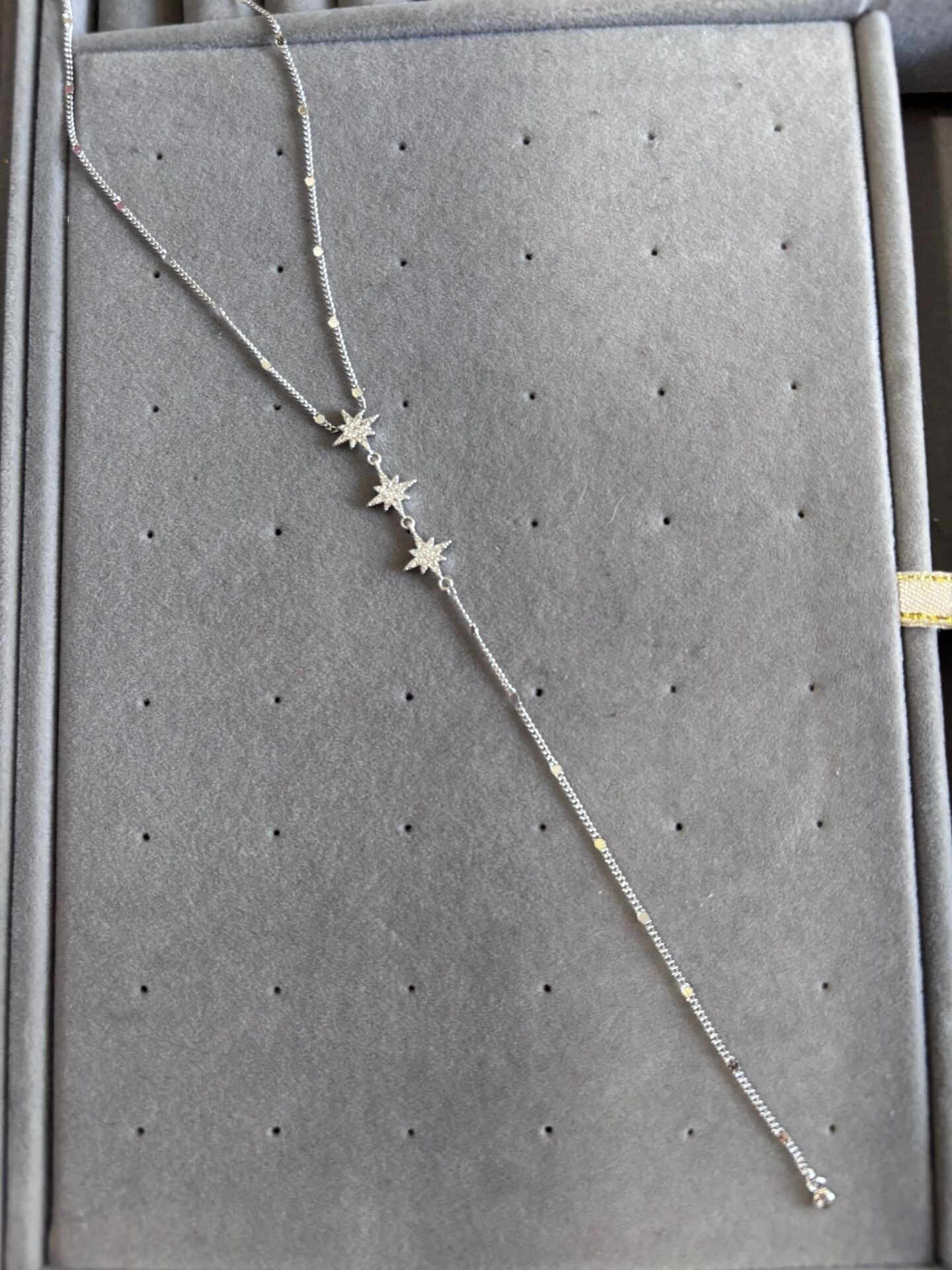 Üçlü Yıldız Y Kolye Silver