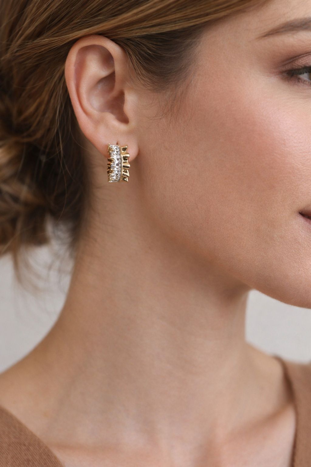 Xuping Taşlı Mini Halka Küpe