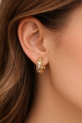 Xuping Mini Şekilli Halka Küpe Gold