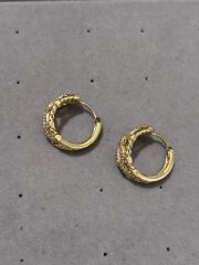 Xuping Taşlı Halka Gold Kalın Küpe