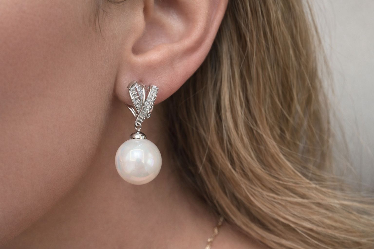 Xuping İncili Silver Küpe