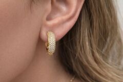 Xuping Gold Taşlı Halka Küpe