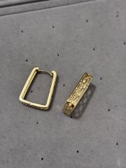 Xuping Gold Taşlı Kare Küpe