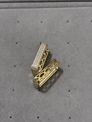 Xuping Gold Taşlı Kare Küpe